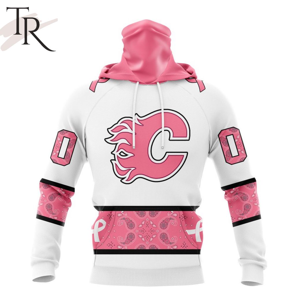 New 2025 NEW] Personalized NHL Calgary Flames In Classic Style With Paisley! IN OCTOBER WE WEAR PINK BREAST CANCER Custom Hoodie - Image 4